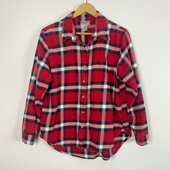 Wrangler Tops - Vintage 90's Wrangler Plaid Cozy Boyfriend Flannel